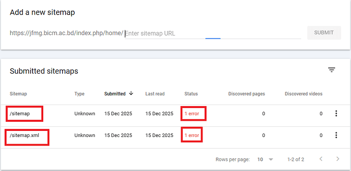 Sitemap Verification