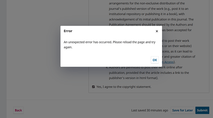 New submitssion - error