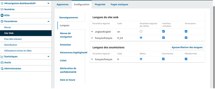 site language