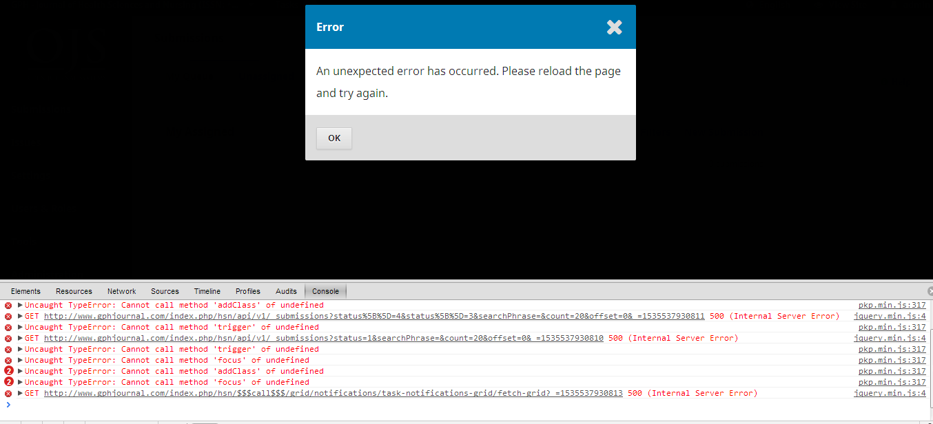 An unexpected error occurred and roblox