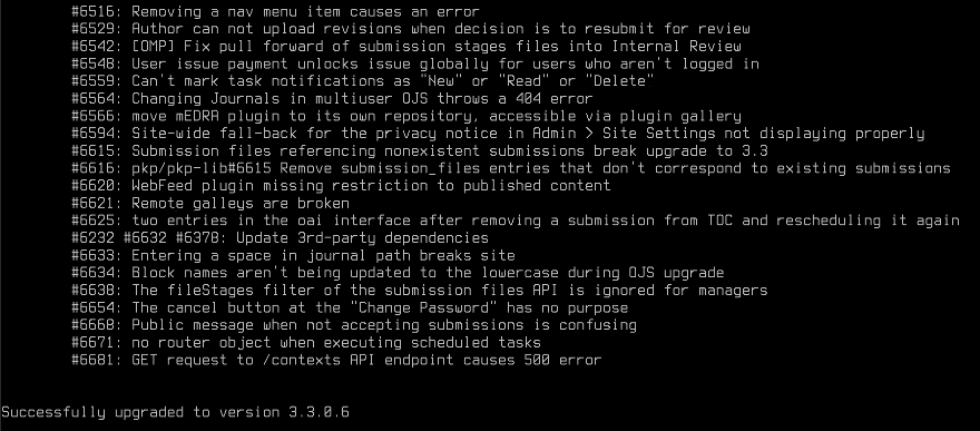 Problems after upgrading to OJS 3.3.0 6 Software Support PKP