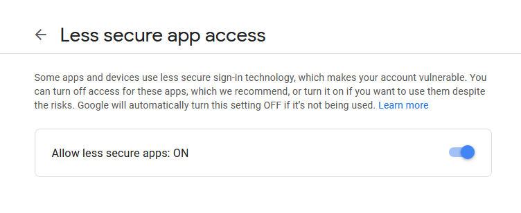 less secure app