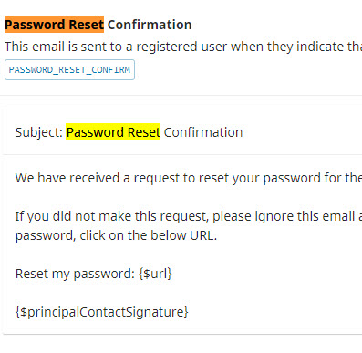 Password Reset Confirmation